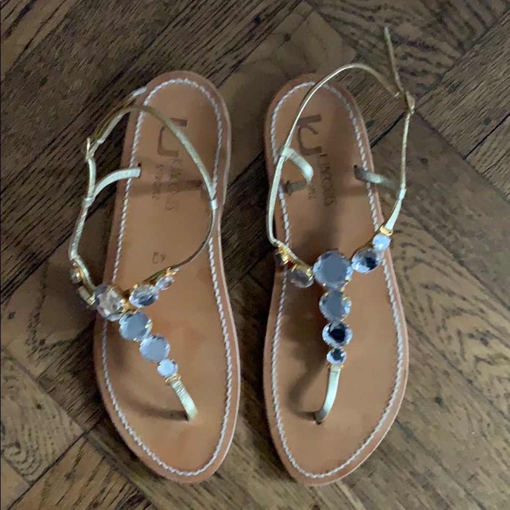 K. Jacques St. Tropez gold/Diamante sandals